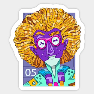 Technology Crazy hair Sticker